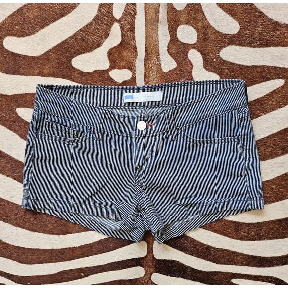 Levi's Denim Shorts Blue Conductor stripes Sz 3 W26 - Picture 1 of 4